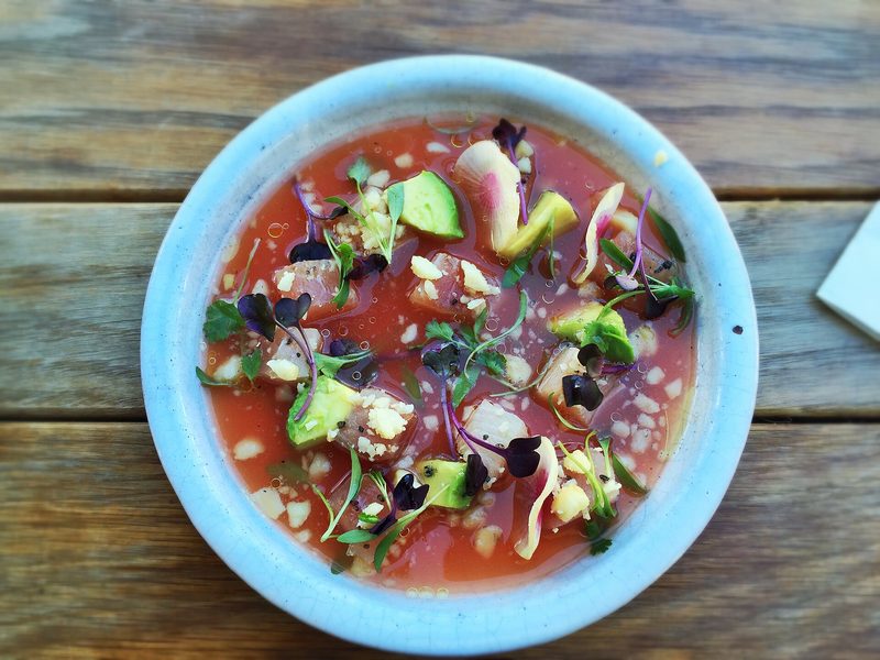Modern Mexican plated aguachile (illustrative photo)