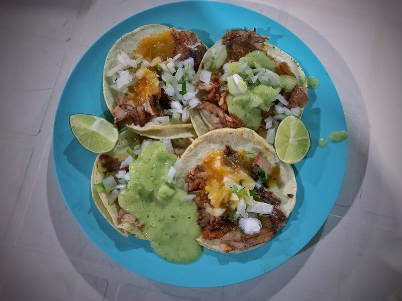 Tacos with salsas (illustrative photo)